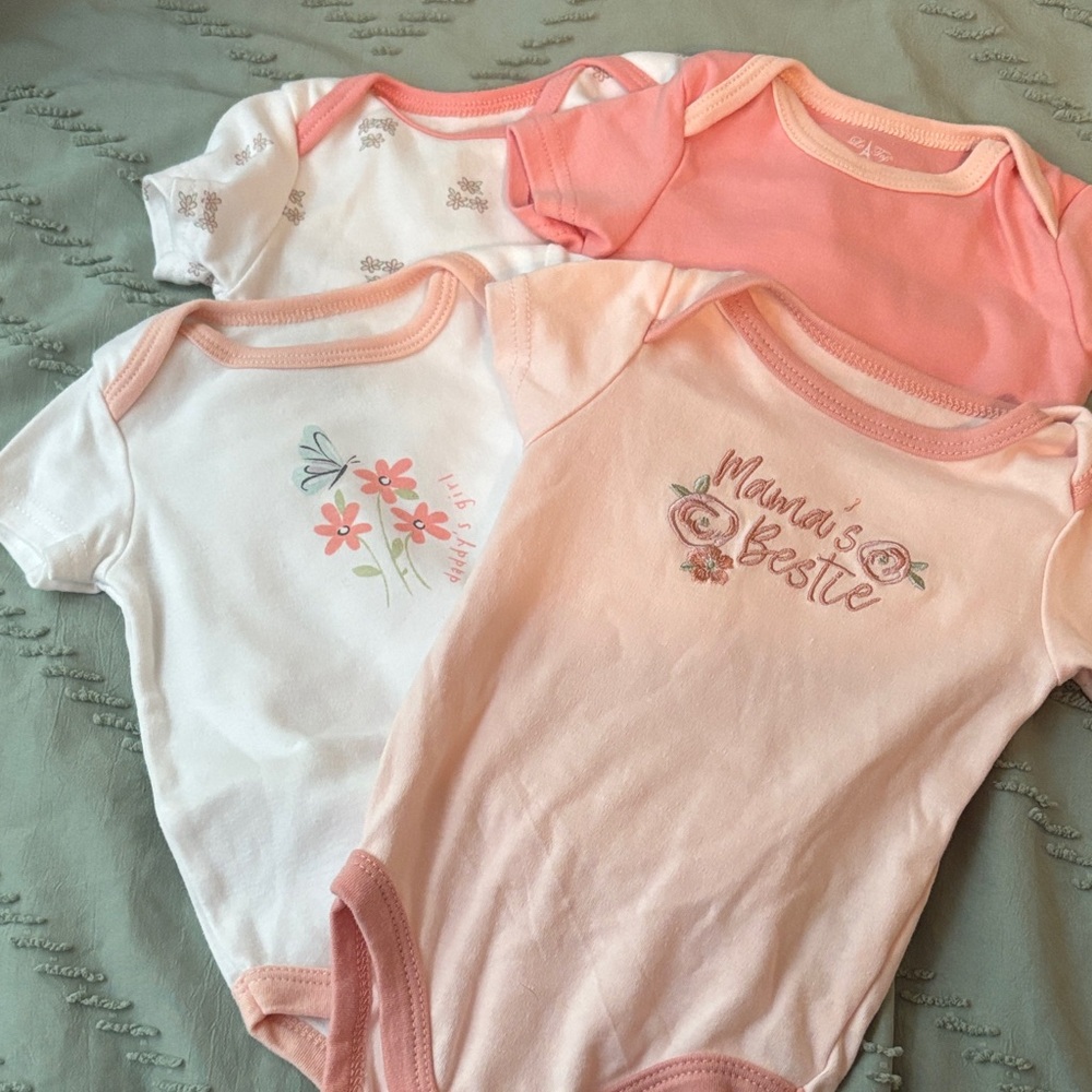 Le Top Pink and White Floral Bodysuit Set